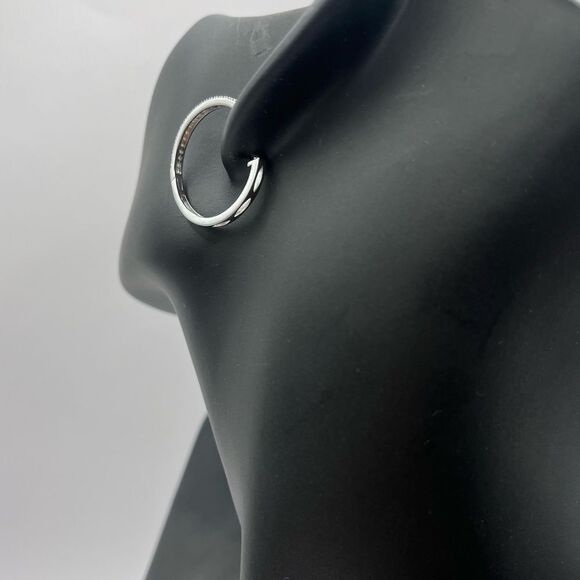 0.25 CT Natural Diamond Sterling Silver Hoop Earrings - Picture 3 of 9